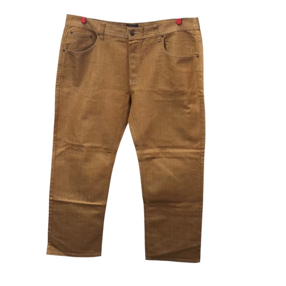 Fivez Men’s‎ Brown Straight Leg Jeans W42 L32 Cotton Blend Denim Pants Casual